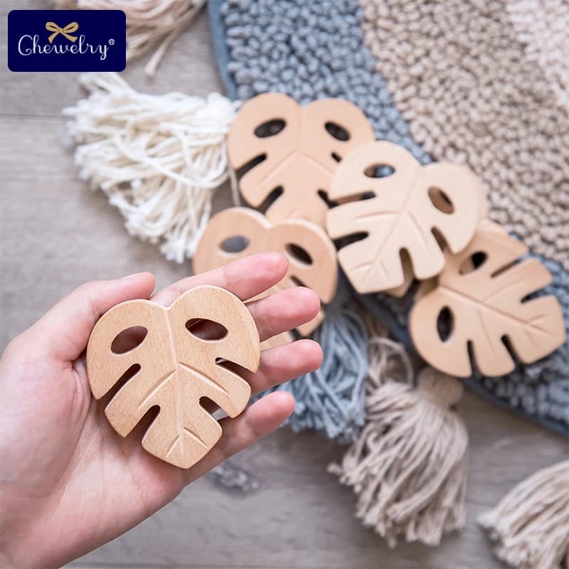 Lot d'anneaux de dentition en hêtre sculptés en forme d'animaux pour bébé,jouets pour enfant, penden