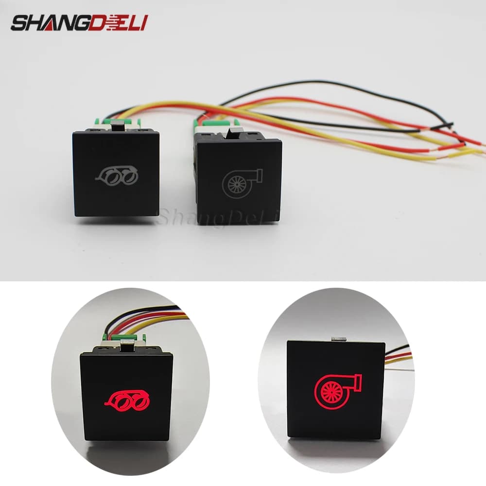 Voiture rouge LED DRL lumière mise hors tension interrupteur bouton poussoir miroir musique Radar in