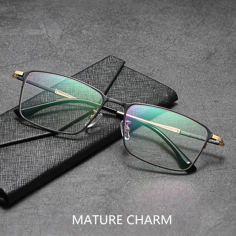 Lunettes de lecture Anti-lumière bleue en alliage de titane pour hommes, rétro carrées, pour jeux su