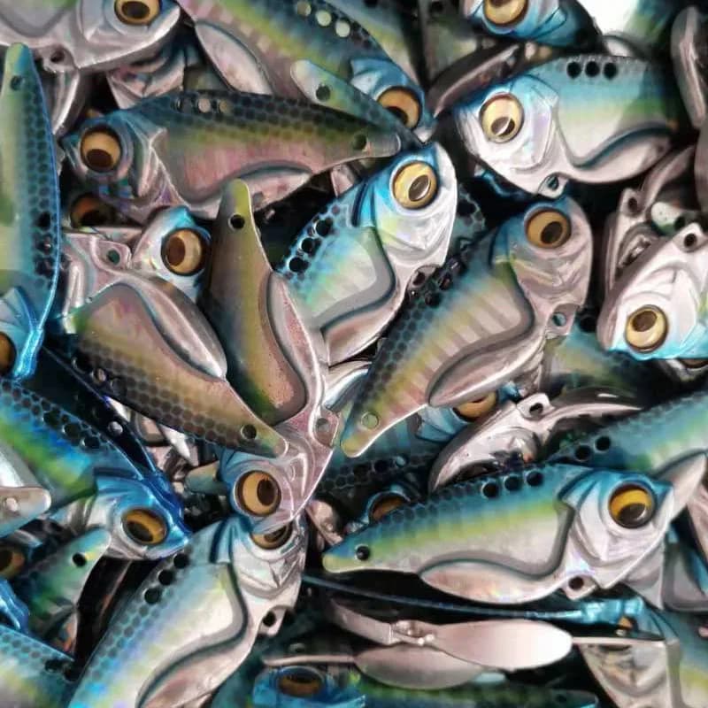 Easyfish 1 pièces VIB 7.5g 11g 14g yeux 3D métal Vib lame leurre coulant Vibration appâts Double cro