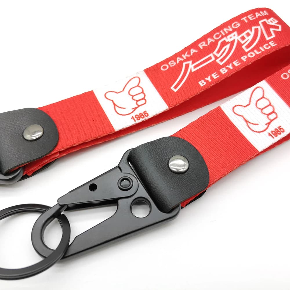 JDM Racing-Porte-clés avec Bec d'Aigle d'Osaka, Style Modifié, Nylon Rouge, Processus de Transfert d
