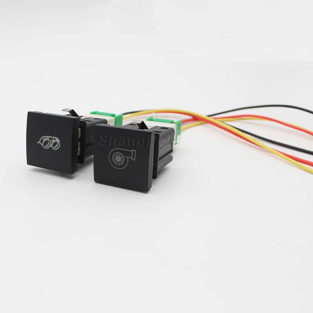 Voiture rouge LED DRL lumière mise hors tension interrupteur bouton poussoir miroir musique Radar in