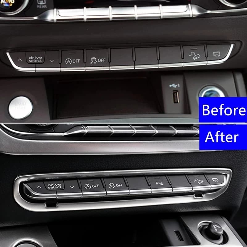 Couverture décorative pour boutons de la console centrale de voiture, garniture pour Audi Q5 FY 2018