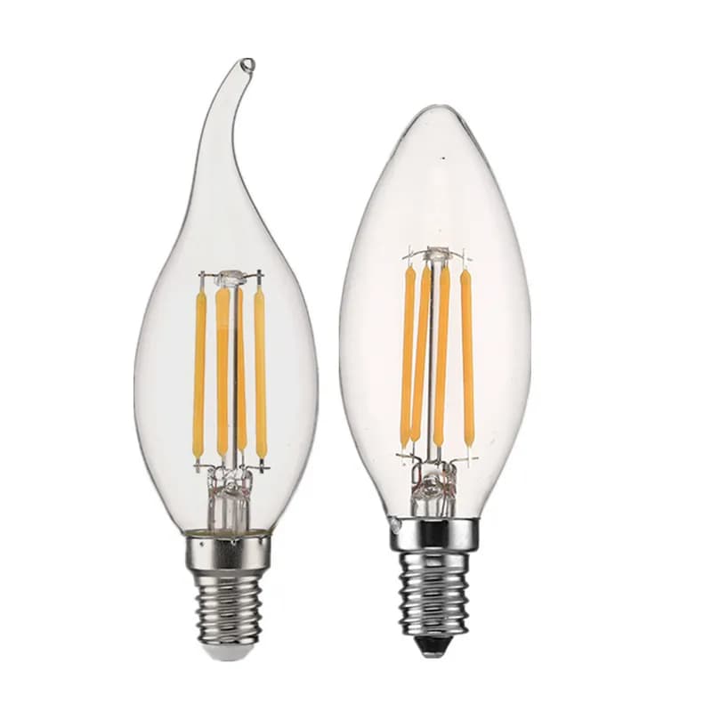 Ampoule LED E14 6W 4W 2W AC220/240V, bougie à Filament C35 Edison, ampoule en verre rétro Antique St