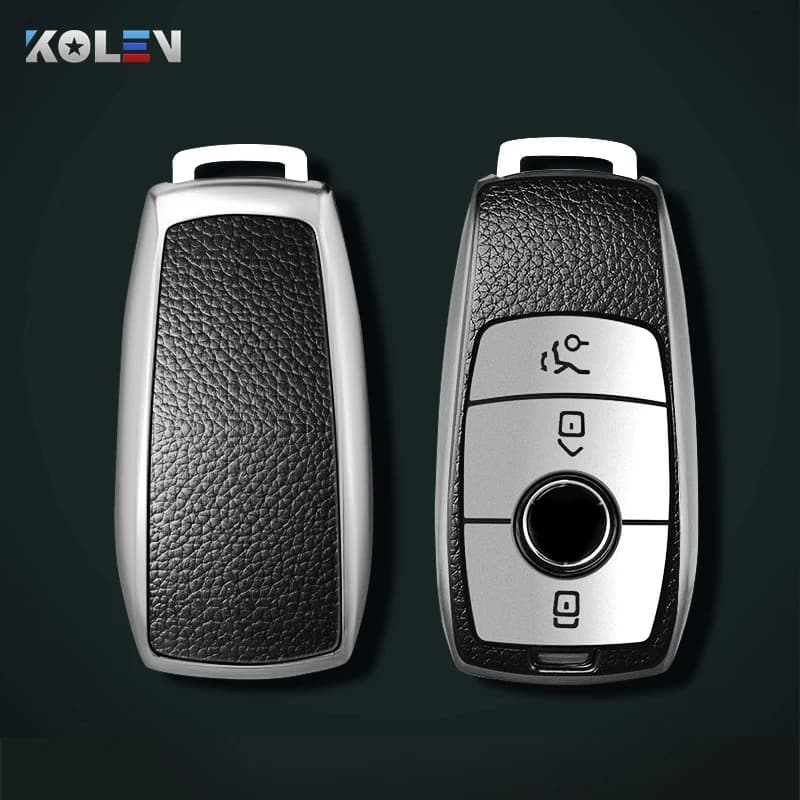 Coque de protection pour clé télécommande de voiture, PU + TPU, pour Mercedes Benz A C E S G GLS cla