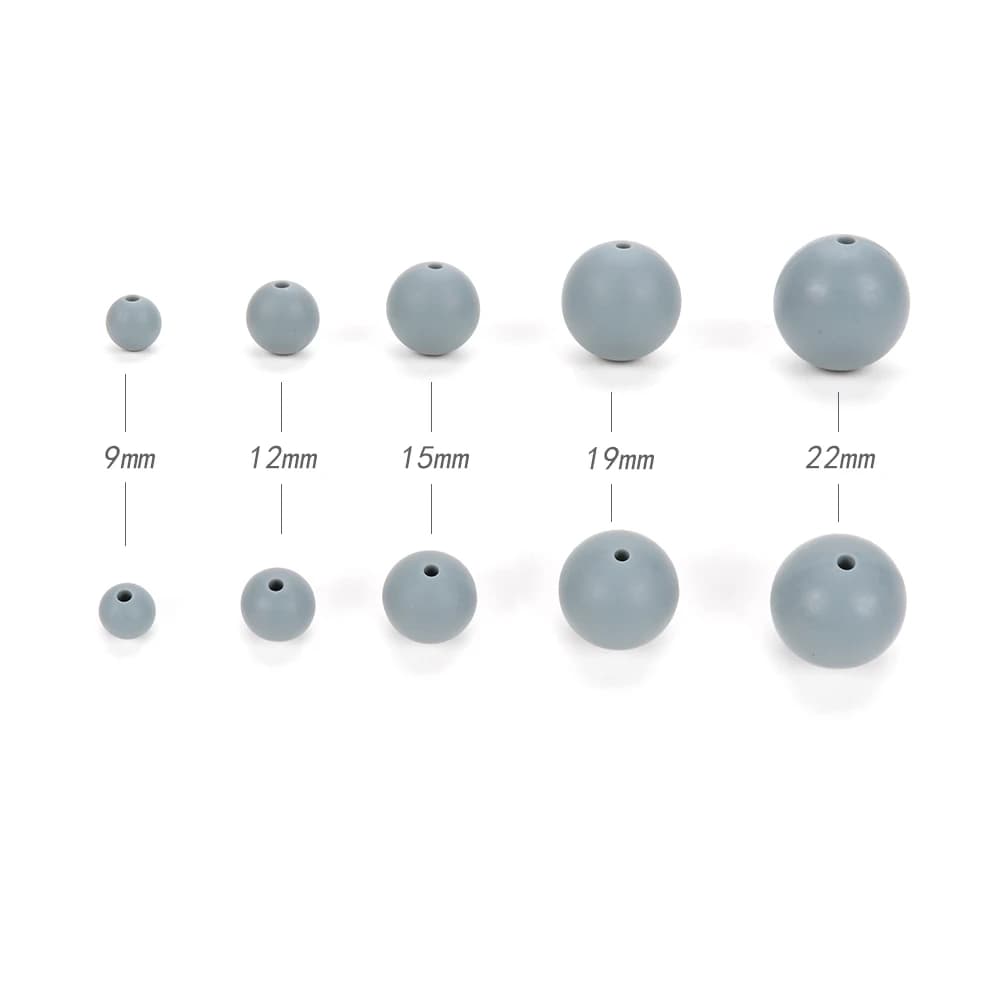 LOFCA 9mm 100 pièces perles de dentition en Silicone anneau de dentition bébé collier d'allaitement 