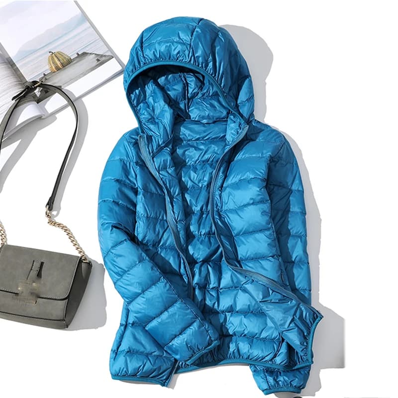 Veste en Duvet de Canard Blanc pour Femme, Manteau Chaud, Ultraléger, Parka Coupe-Vent, 2024, Automn