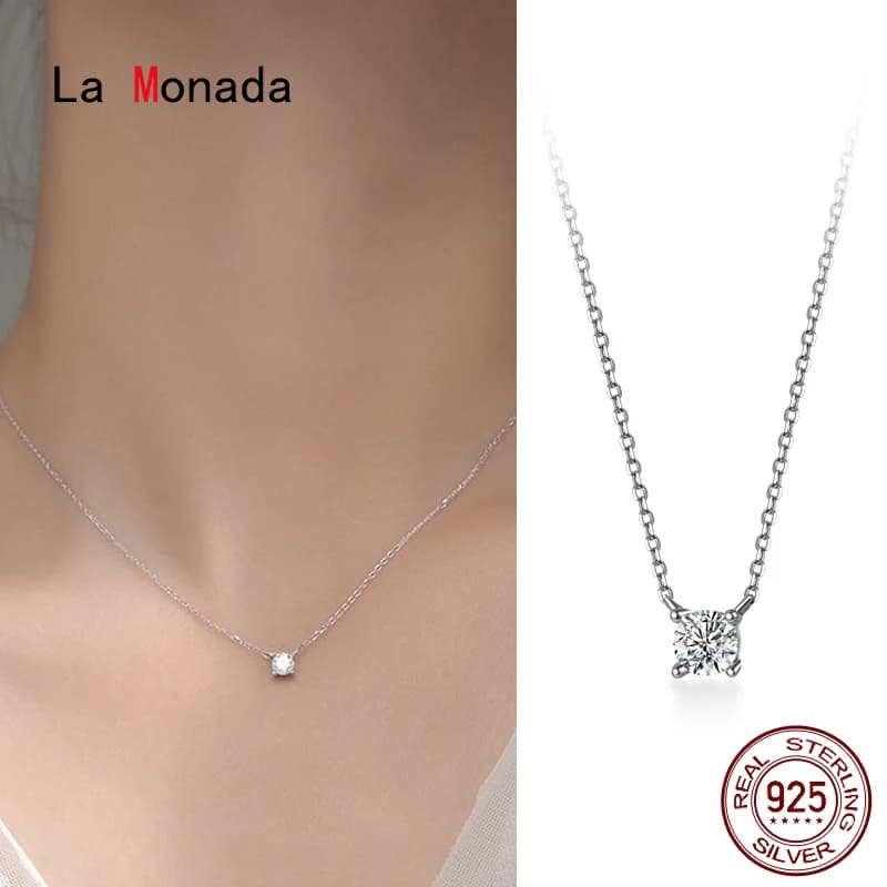 La Monada-Collier Minimaliste en Argent Fin 4.8 pour Femme, Bijoux de Cou à la Mode, Pmot925, 38 + 9