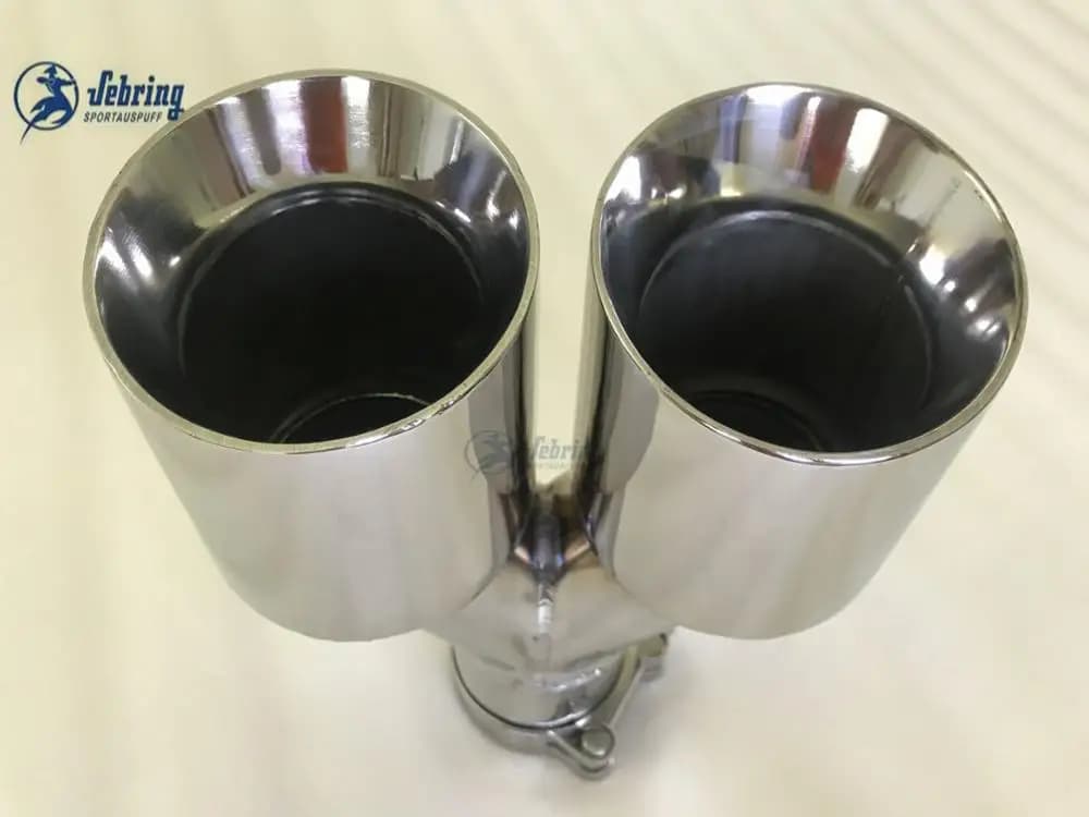En acier inoxydable biais double acier universel double Automobile tuyau d'échappement silencieux vo