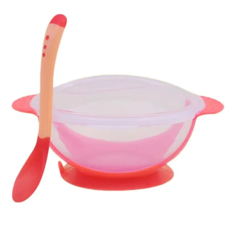 Bol d'entraînement pour bébé avec cuillère sensible à la température, ensemble de plats d'apprentiss