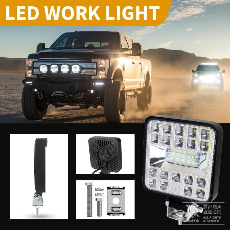 Projecteur de travail LED pour voiture, faisceau combiné 3030 SMD 87 Watts, Spot d'inondation Super 
