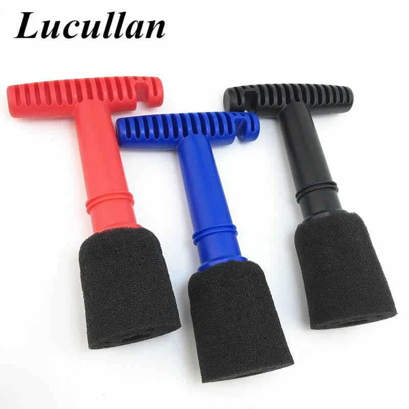 Lucullan Design Brosse de nettoyage de roue à écrou encastré en mousse avec poignée et éponge d'inse