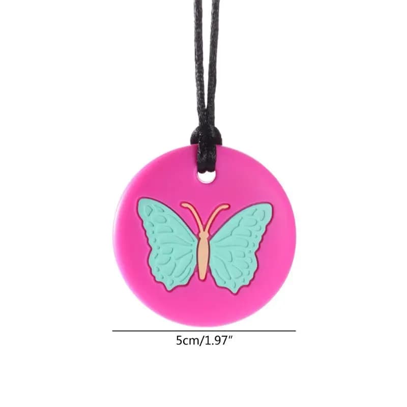 Collier en silicone avec mordant sensoriel,tubes de dentition jouet à mâcher pour enfant autiste ou 