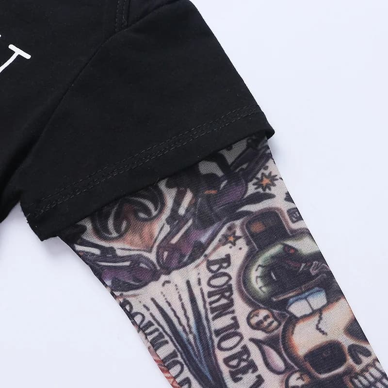 Body bébé tatouages imprimé Rock 6M-24M coton body à manches longues pour bébé