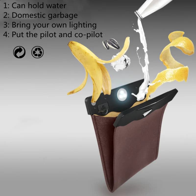 Poubelle de rangement pliable pour voiture, sac poubelle pour copilote, fournitures de rangement et 