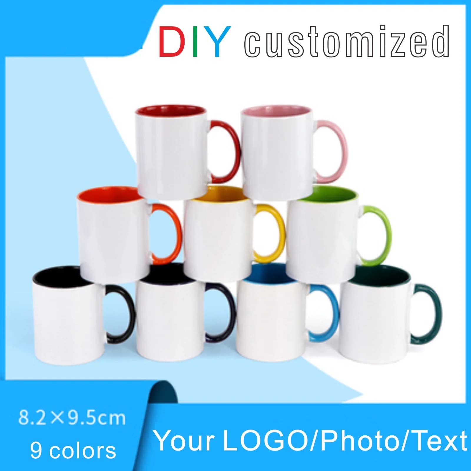 Tasse en céramique personnalisée bricolage, tasse à café personnalisée, image imprimée, photo, logo,