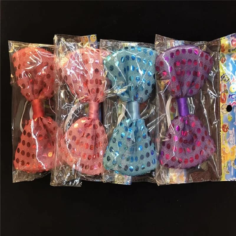 10 pièces hommes nœuds papillon LED clignotant éclairer paillettes garçons cravate Club fête de noël