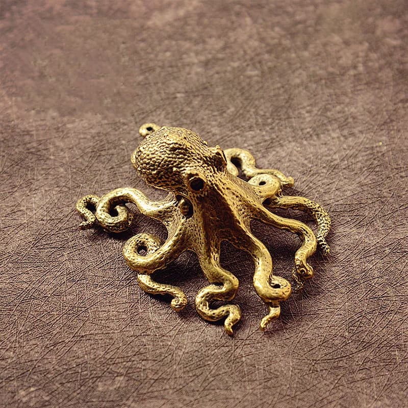 Petite Statue de poulpe en métal et laiton, ornement de Table pour animaux de compagnie, accessoires