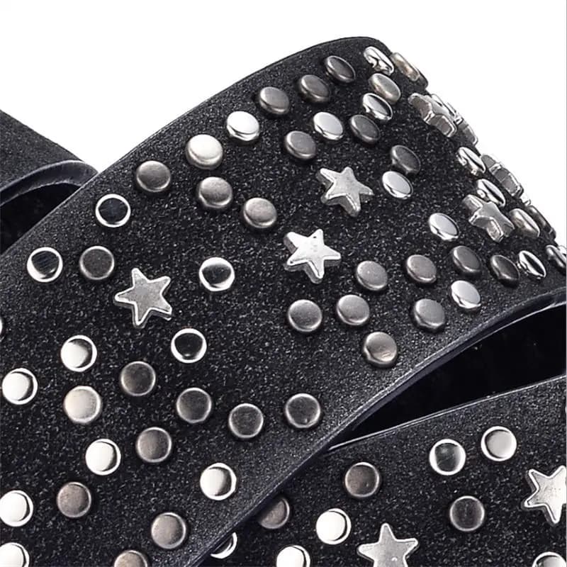 BOKADIAO femmes ceinture Punk boucle ardillon Vintage géométrie Rivets luxe dame Original ceintures 