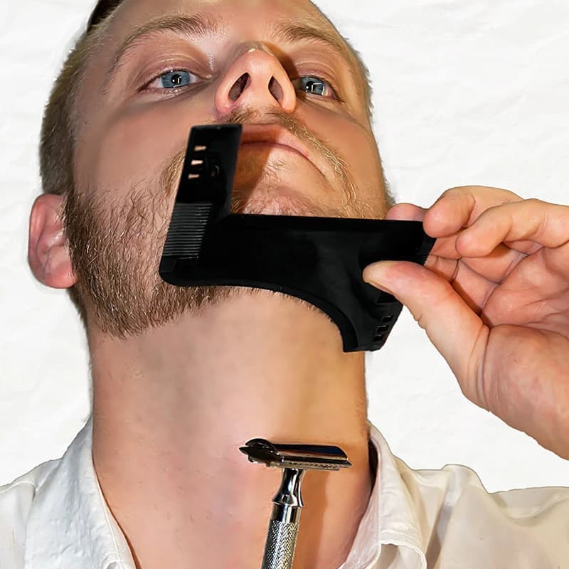 Modèle de coiffure de barbe à la mode, nouvel outil de barbier, moustache, symétrie, pochoir de coup