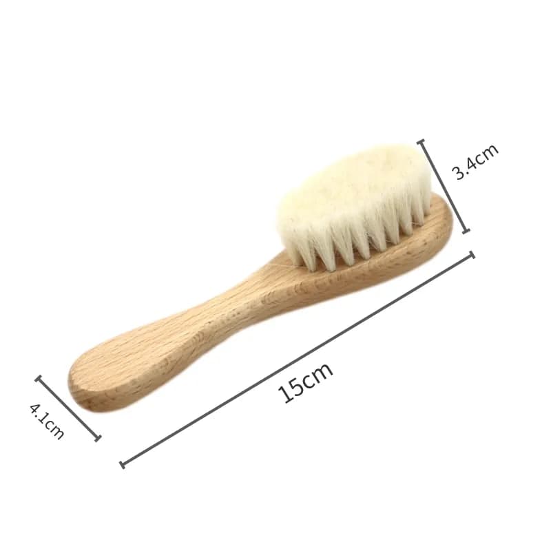 Ensemble de brosses et peignes pour bébé, coffret cadeau pour nouveau-né, laine naturelle, hêtre, pe
