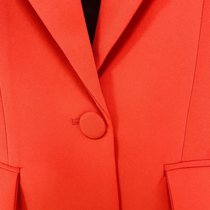 Ensemble de costume Blazer de styliste pour femmes, haute qualité, nouvelle mode, bouton unique, rou