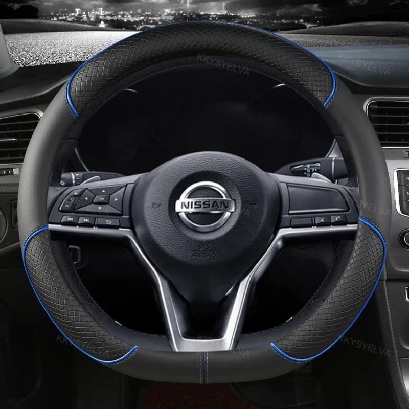 Housse de volant de voiture en cuir PU de Type D, pour Nissan x-trail Qashqai Rogue Sport Rogue 2017