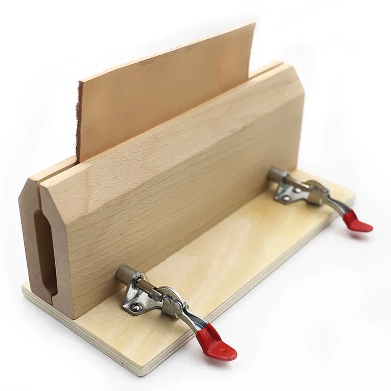 QJH bricolage cuir couture bois pince horizontale en cuir retenue pince Table bureau en cuir outil P