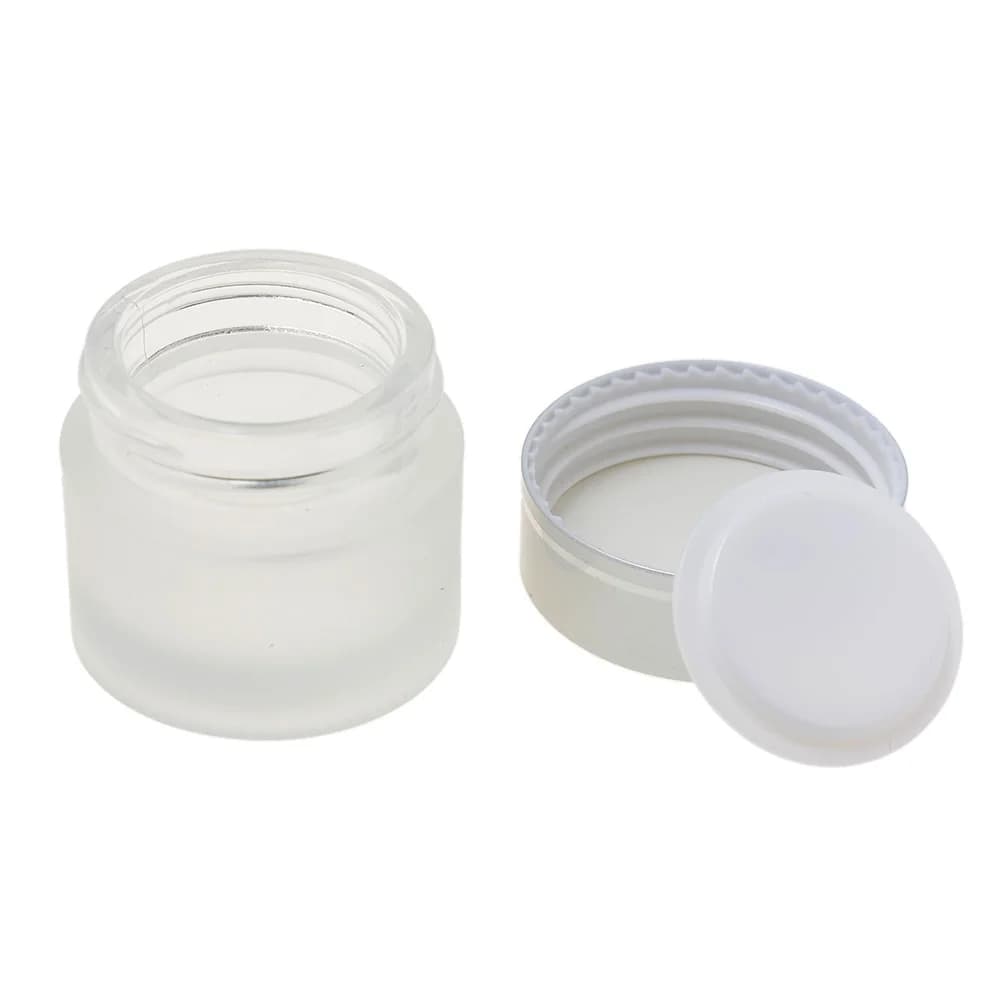 Bouteilles d'onguent rechargeables en verre givré, Pot cosmétique vide, conteneur de crème pour le v