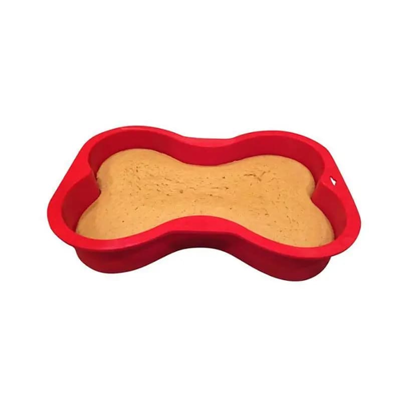 Moule à gâteau en Silicone antiadhésif en forme d'os de chien, outil de cuisson pour anniversaire de