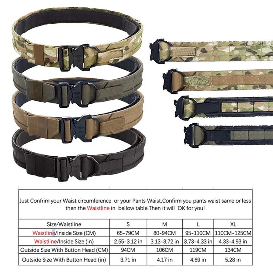 Ceinture DulMolle à double couche, 2 pouces, pour la chasse en plein air CS