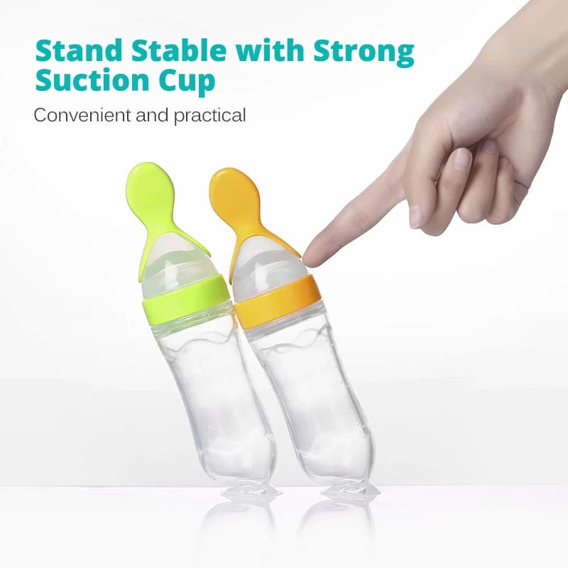 BiSantos en silicone sûr et utile avec cuillère, complément alimentaire, riz, céréales, cuillère à p