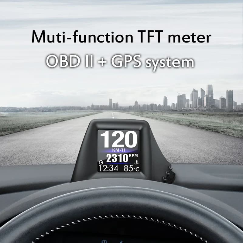 Gadget HUD multifonction OBD2 + GPS, ordinateur de bord, montant A, installation de garniture, RPM T