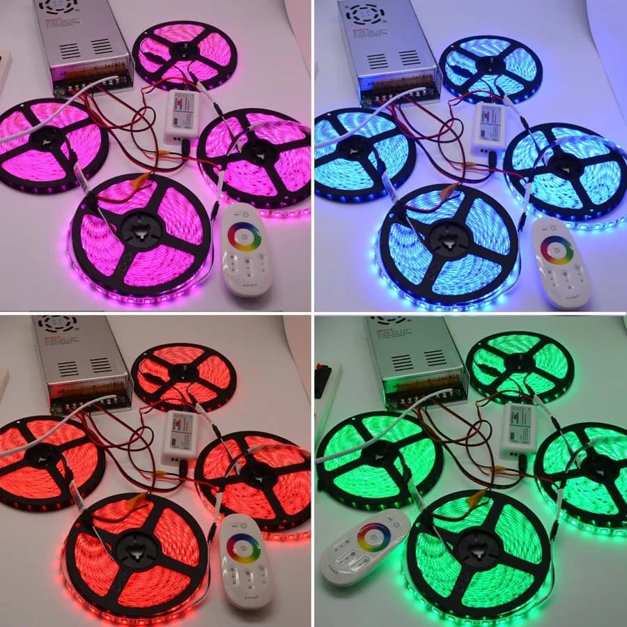 Contrôleur LED RGBW/RGB, écran tactile 2.4G DC12-24V 18A, canal de télécommande pour bande LED RGB +