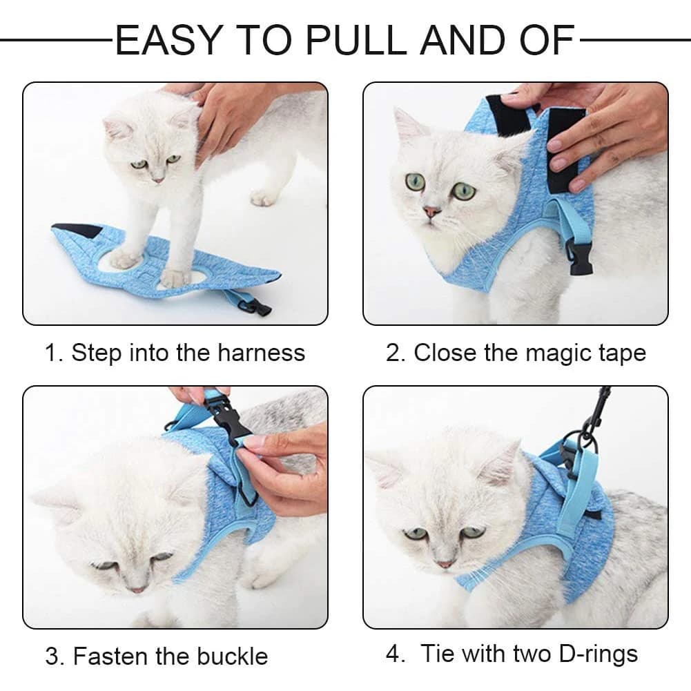 Harnais réglable anti-évasion pour chaton, léger, respirant et doux, gilet de sécurité pour animaux 