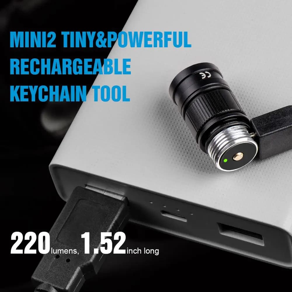 Trustfire Mini2 Mini lampe de poche LED Rechargeable porte-clés alimenté par Usb 250 Lumens lampe de
