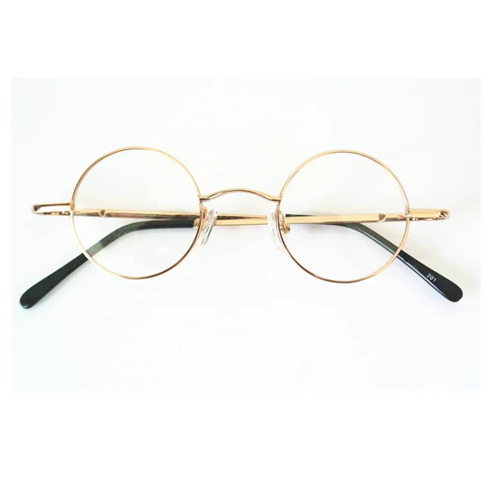 Vintage petit rond 43mm charnières à ressort John Lennon montures de lunettes en métal jante complèt