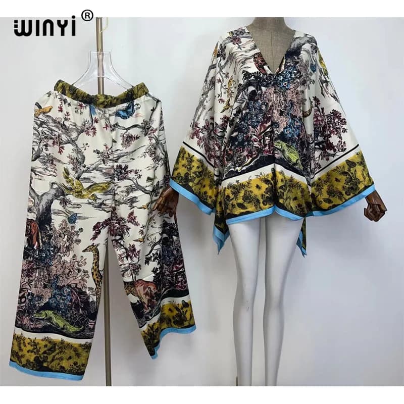 WINYI-Costumes College élégants pour femmes, ensemble chemisier et pantalon, mode féminine, vacances