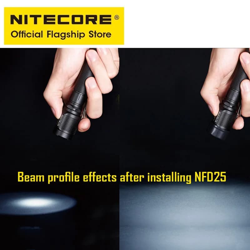 NITECORE-Filtre pour lampe de poche, 25.4mm, rouge, bleu, vert, diffuseur, baguette de circulation, 