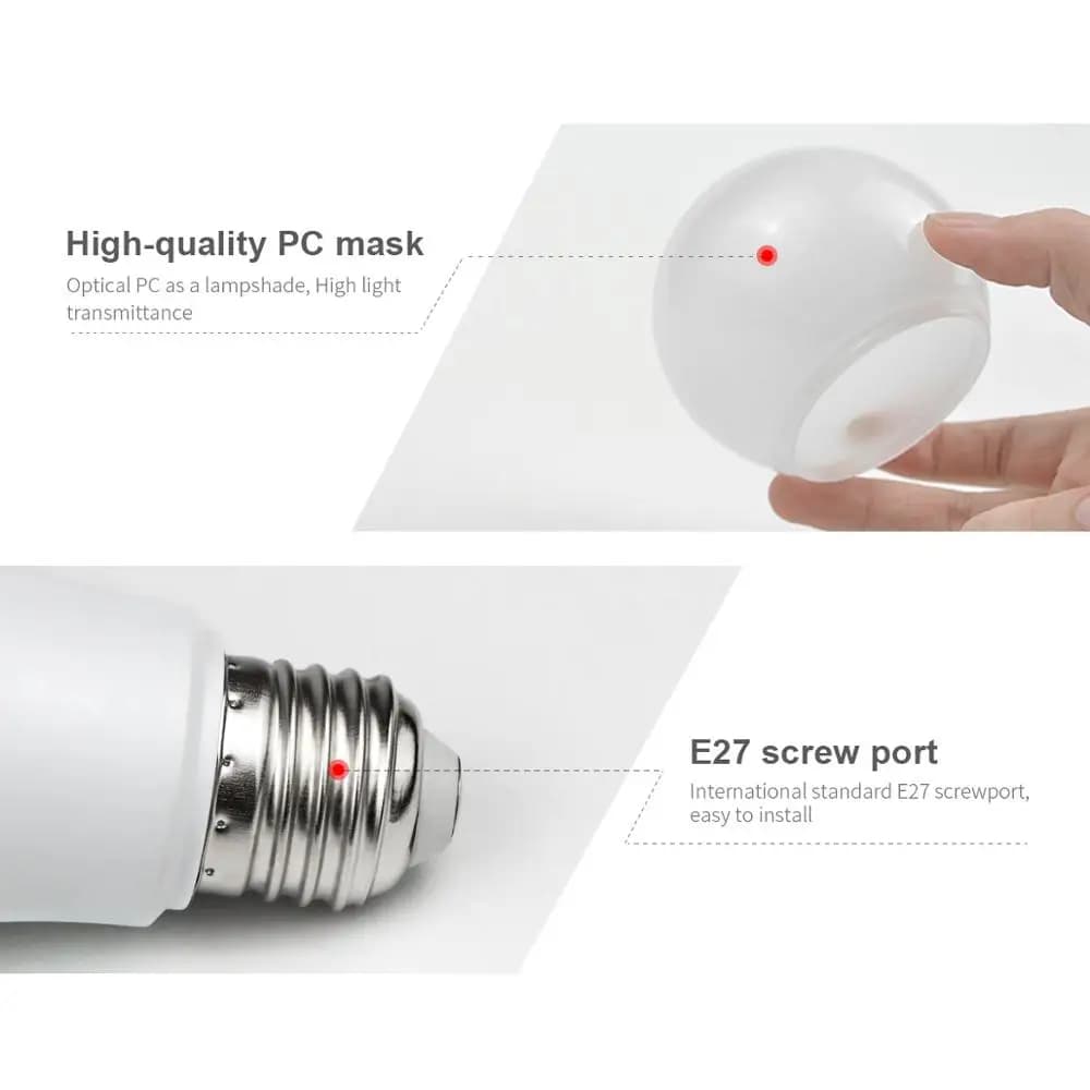 Ampoule LED E27 du crépuscule à l'aube, 15W, avec capteur de lumière, lampe intelligente, interrupte