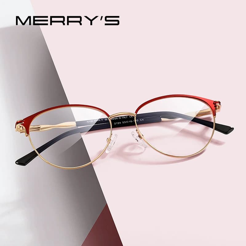MERRYS-Lunettes de vue à monture œil de chat pour femmes, rétro, à la mode, pour myopes, S2124