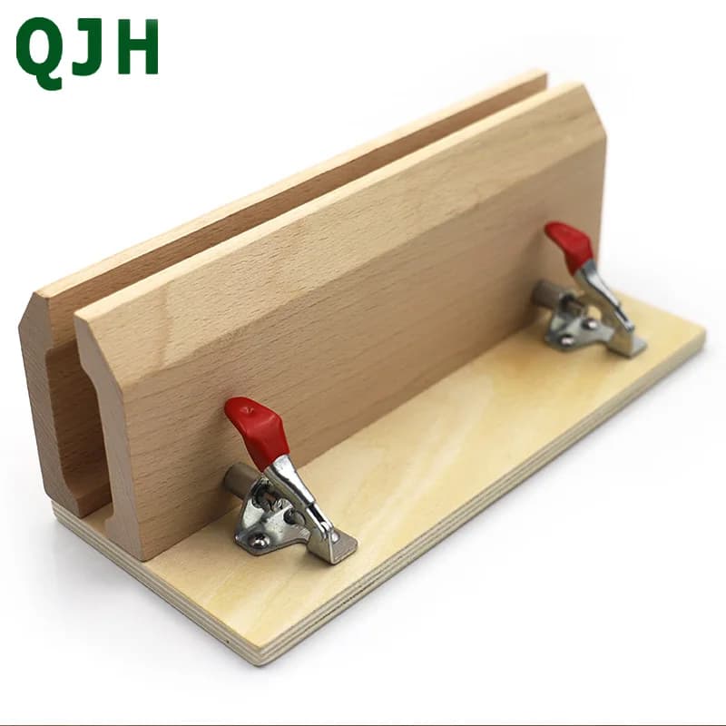 QJH bricolage cuir couture bois pince horizontale en cuir retenue pince Table bureau en cuir outil P