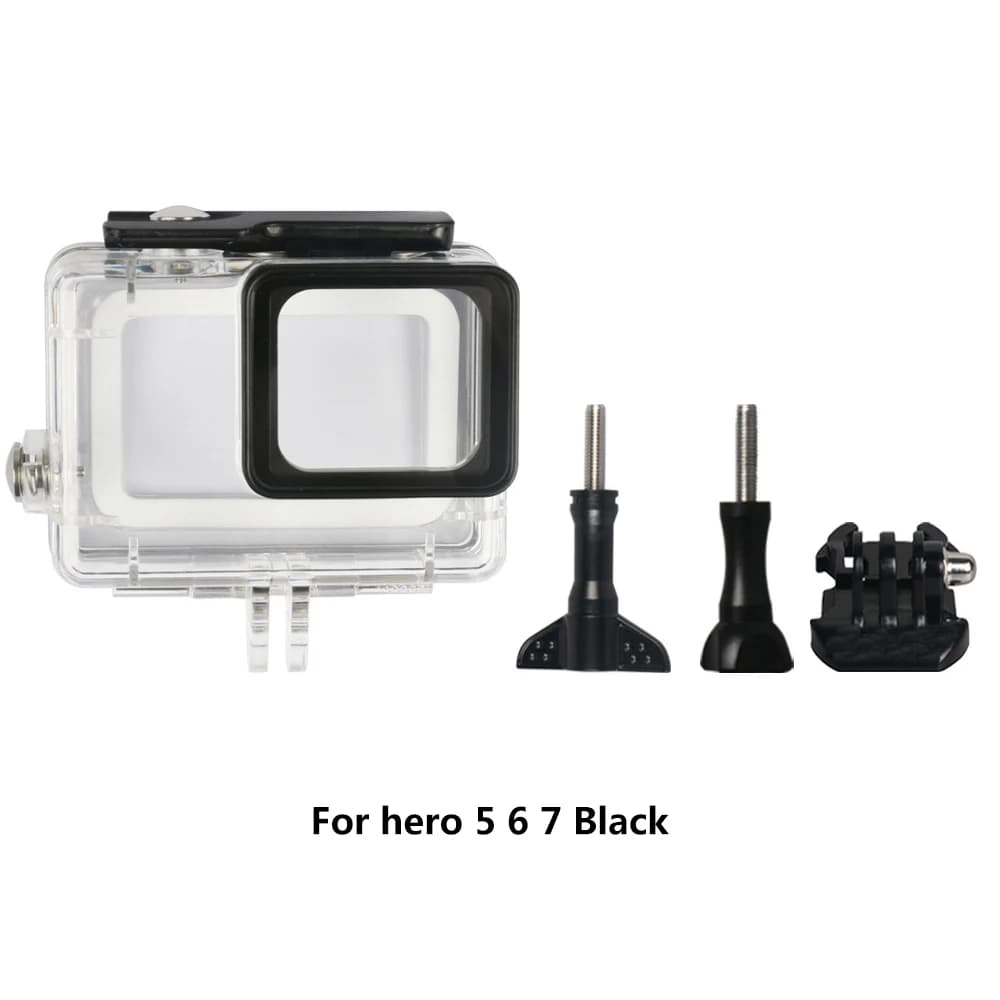 Boîtier étanche 45m avec support à vis, accessoires boîte de protection pour Gopro Hero 5 6 7 8 9 10