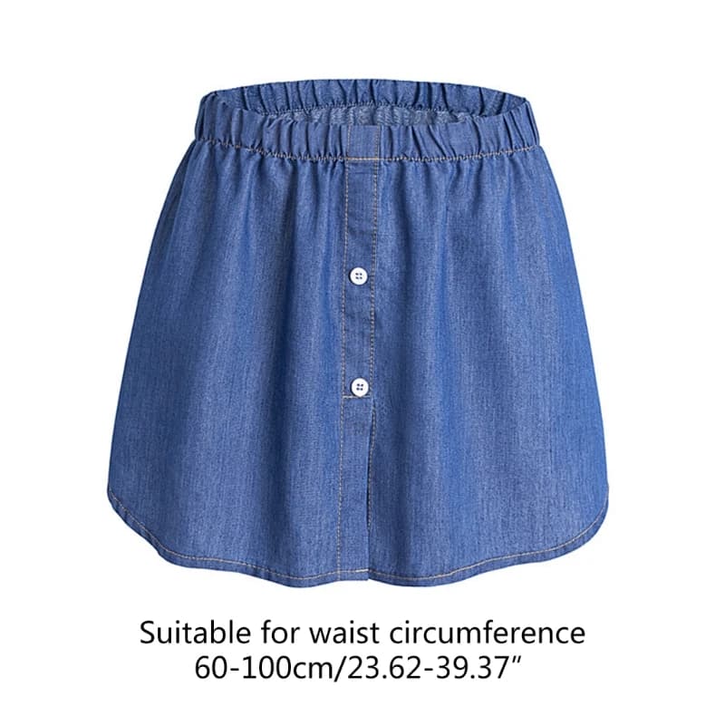 28TF – faux ourlet en Denim pour femme, faux ourlet, superpositions, haut, bas, boutons de jupe, lig