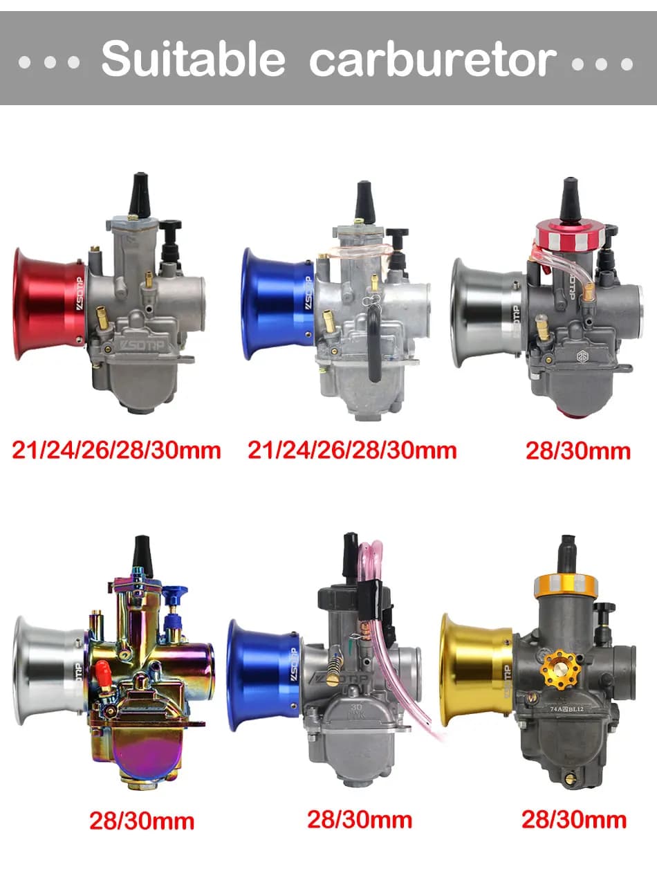 Sclmotos – carburateur modifié 50mm, filtre à Air, coupe-vent pour Keihi Koso OKO PWK 21 24 26 28 30