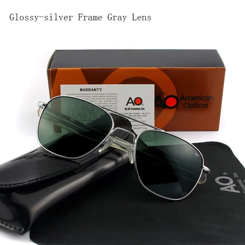 Top qualité armée américaine militaire pilote AO lunettes de soleil lentille en verre hommes marque 