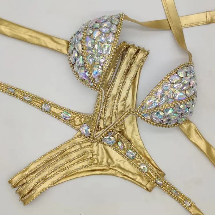 2020 venus vacances sexy femmes daimond push up cristal col en V strass maillots de bain vente chaud