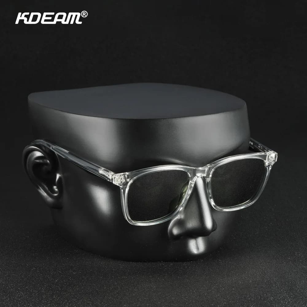 KDEAM hommes lunettes de soleil carrées lentille polarisée TR90 matériel cadre printemps charnières 