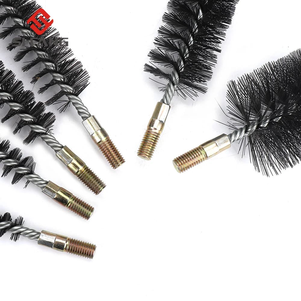 Brosse D.lique Filetée en Acier Inoxydable, Kit de Brosses Métalliques de 18/22/25/32/40/50/65/75mm