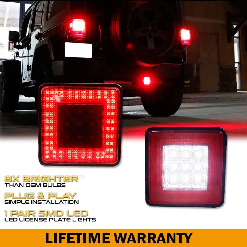 Couvercle d'attelage de remorque à LED avec lumière de barrage de secours, lumières LED de voiture, 